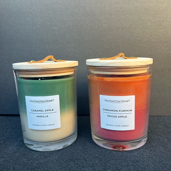 HUNTINGTON HOME Double Layer Candle SET of 2 - Picture 1 of 3